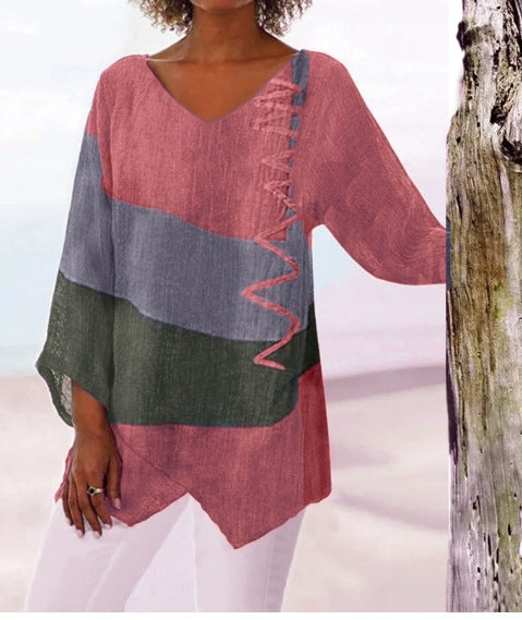 Dámský top s uměleckým potiskem S–5XL